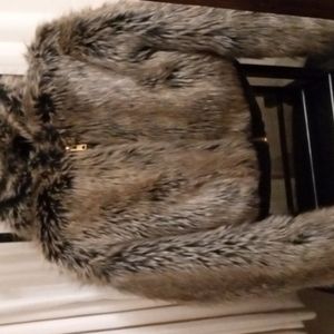 Grey Wolf Bomber Jacket Faux -Fur